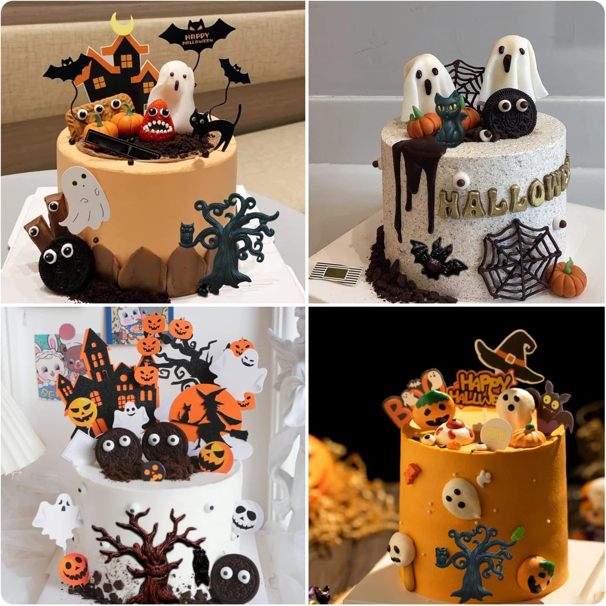 Molde Silicona Halloween Mujiang Gato Búho y Murciélago Set 2