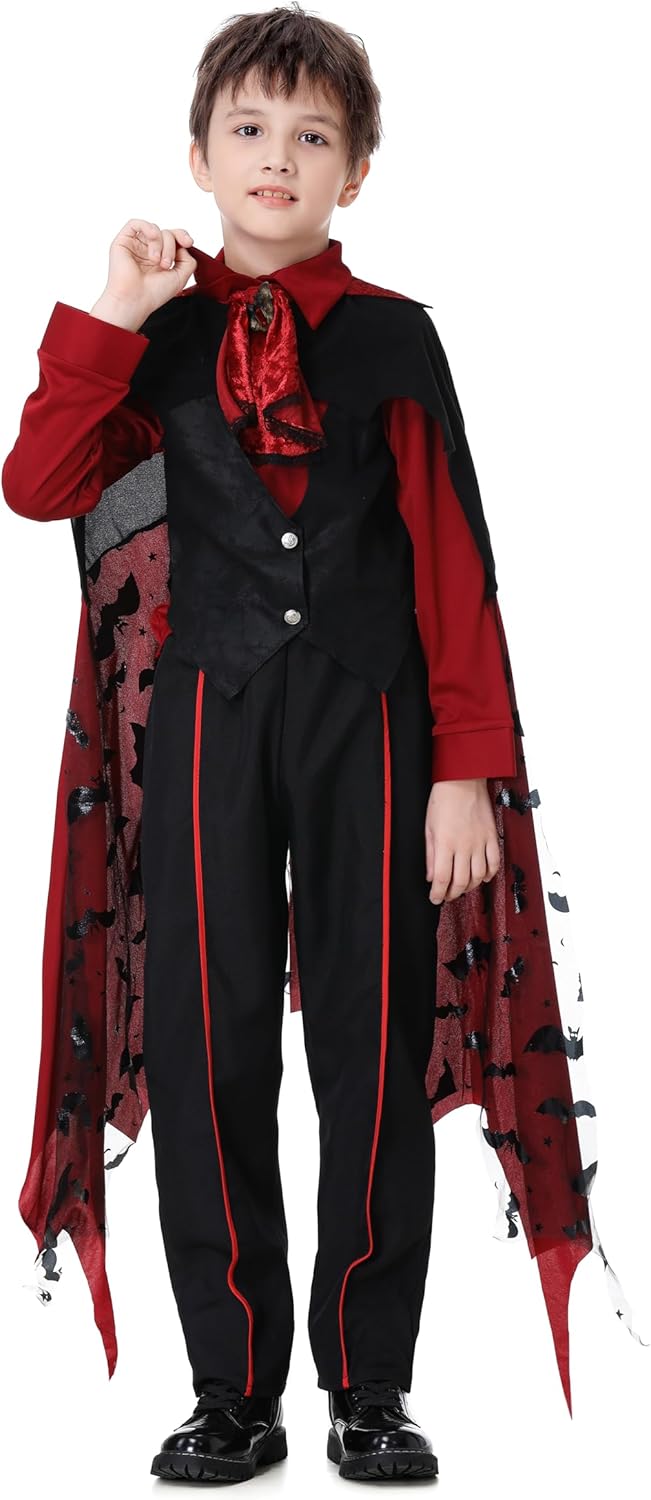Disfraz de Vampiro para Niños, Bat Cape, Halloween Cosplay
