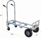 Carretilla 2 en 1 800 LBS Capacidad Carga Aluminio y Acero