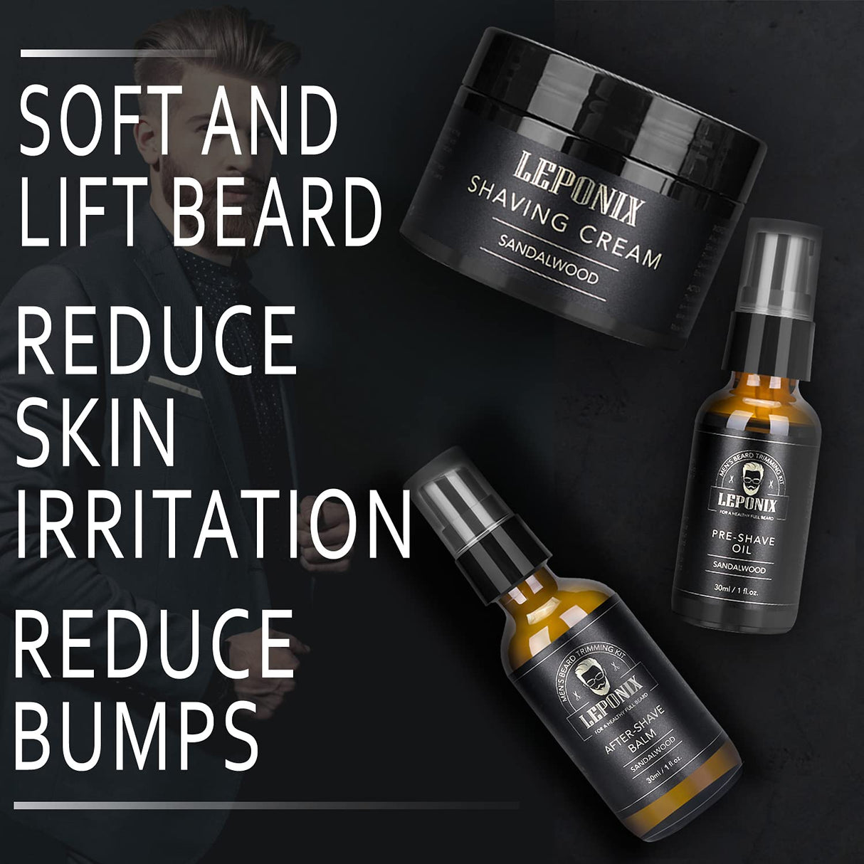 Kit de afeitado para hombres crema de afeitar de sándalo