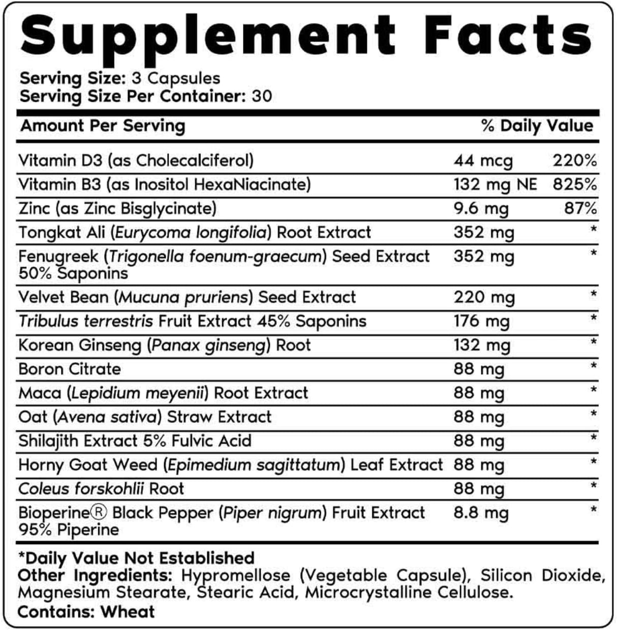 Suplemento Natural Tribulus Terrestris Ginseng coreano 90 un
