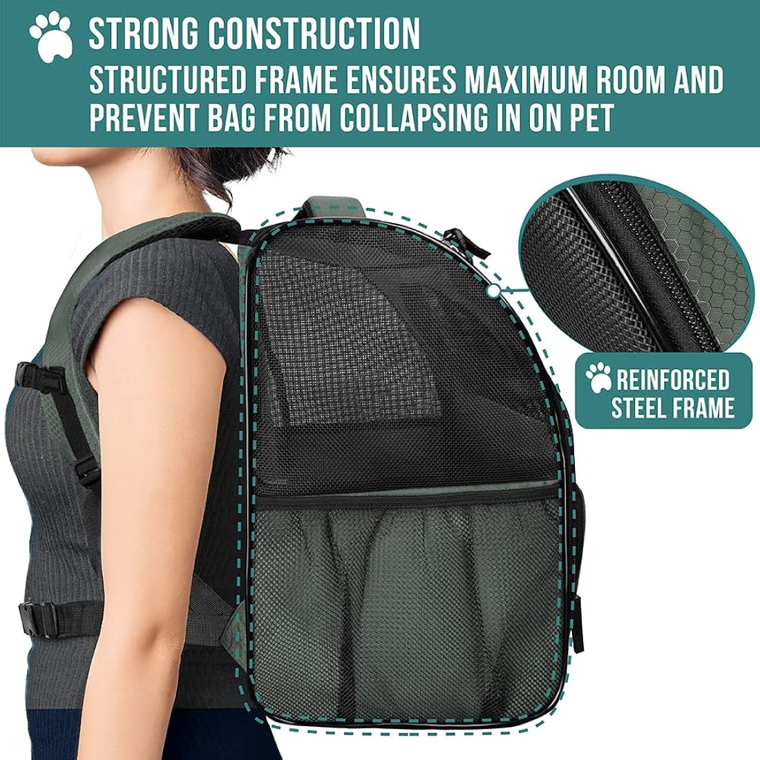 Mochila de lujo para gatos soporte de respaldo de cojín