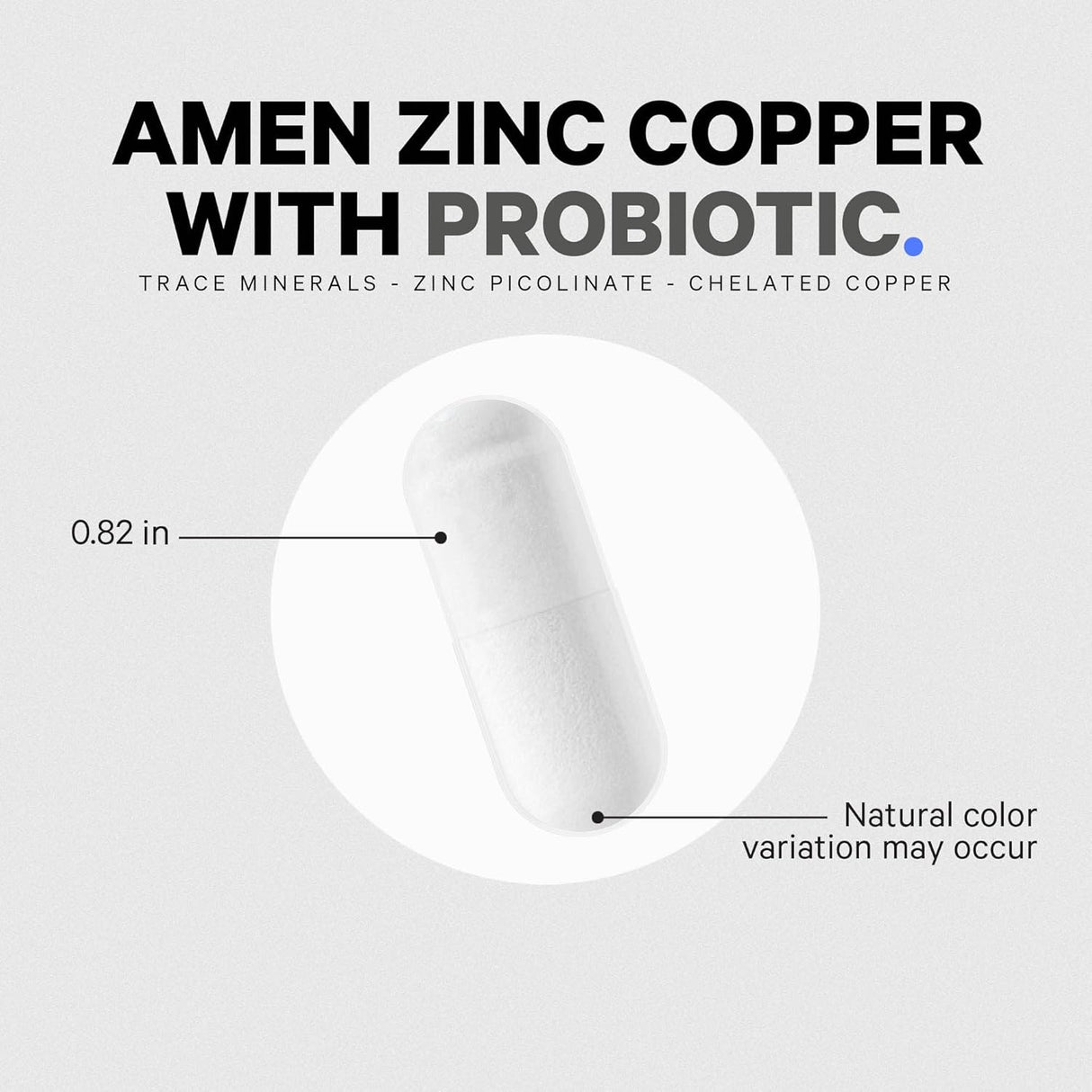 Suplemento de zinc y cobre + probióticos  de zinc de 50 mg