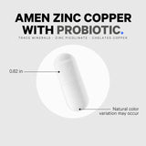 Suplemento de zinc y cobre + probióticos  de zinc de 50 mg