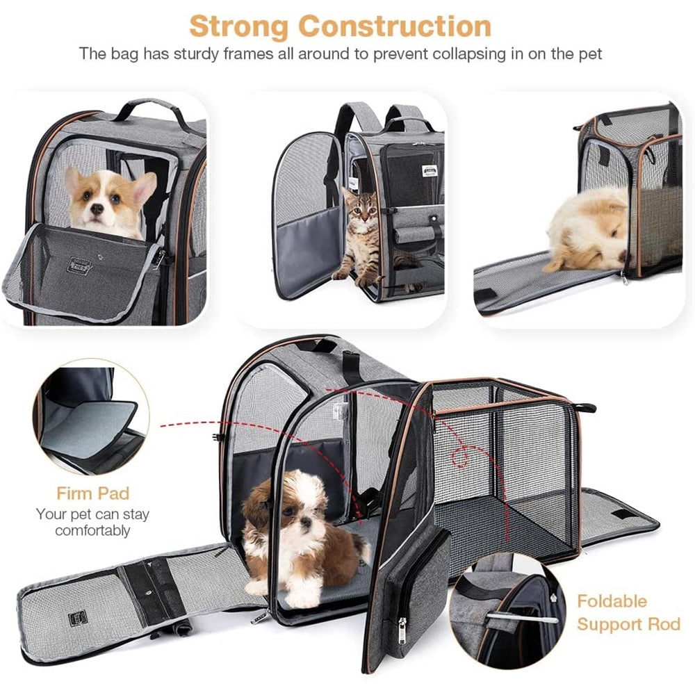 Mochila expandible para perros gatos medianos para viajes