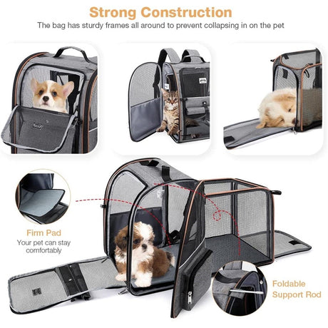 Mochila expandible para perros gatos medianos para viajes