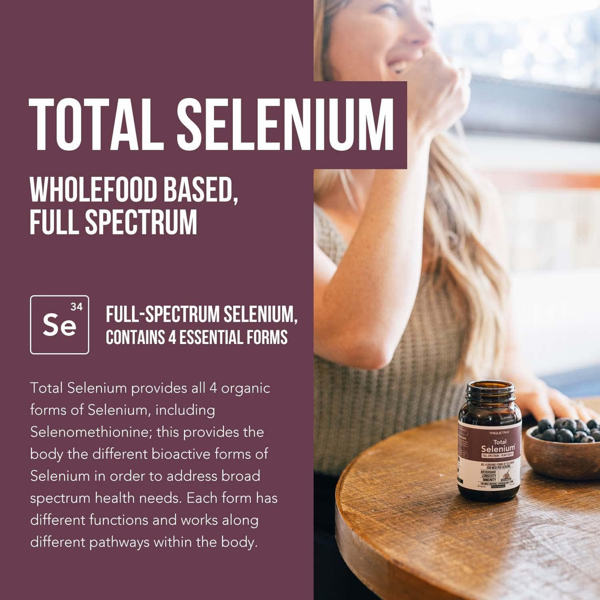 Suplemento Selenio total 200 mcg selenio a base de plantas