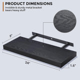 Estanterías Flotantes 2 Pack de Madera - 24 W x 9 D x 1.6 H