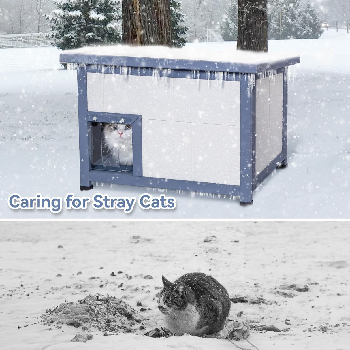 Casa de gato duradera con puerta de escape resistente Petsfit