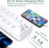 Protector de sobretensiones 23 en 1, cable de extensión de 6 pies