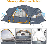 Carpa Familiar UNP 10 Personas, Doble Capa, Impermeable, 2 Habitaciones