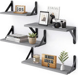 Estantes Flotantes YGEOMER, Madera, 4 Piezas, Decoración Hogar