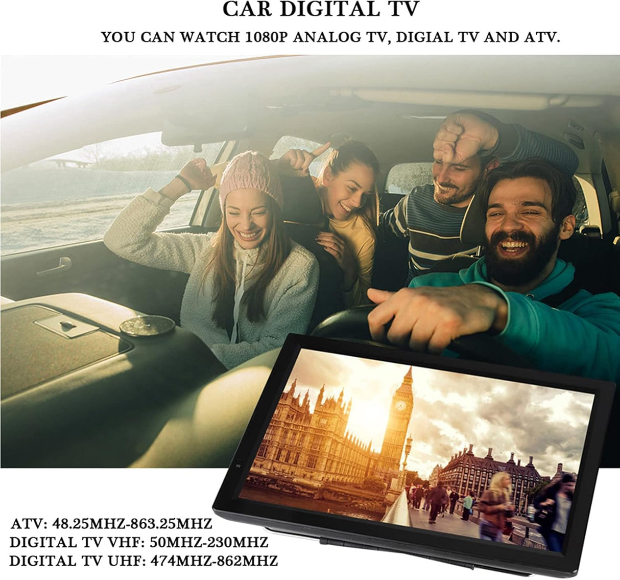 Televisor portátil Yoidesu 14” con sintonizador ATSC y batería