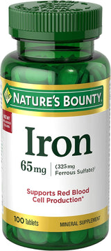 Suplemento Natures Bounty Hierro 65 mg 100 und pack 3