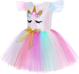 Disfraz de Unicornio para Niñas, con Luces LED, Tutu, Modelo 2023