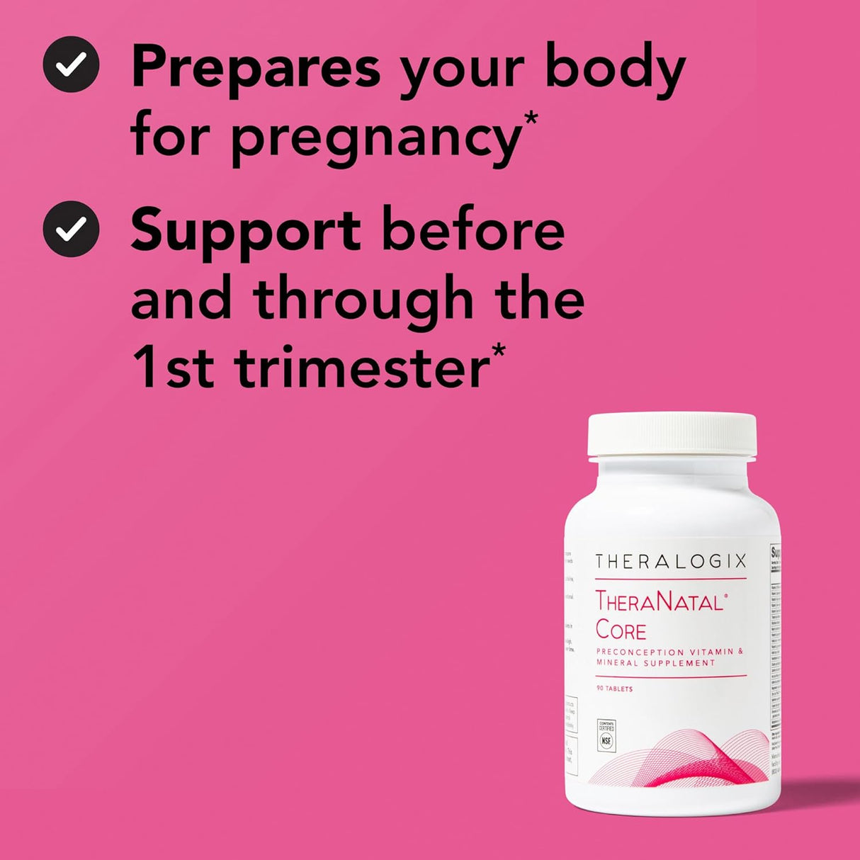 Suplemento prenatal Theralogix TheraNatal Core 90 días NSF