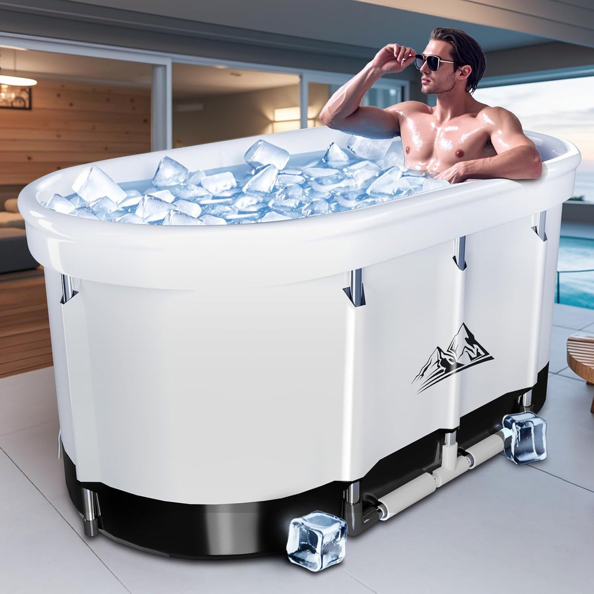 Bañera de Hielo XL 130 Gal, portátil, ovalada, modelo 2025