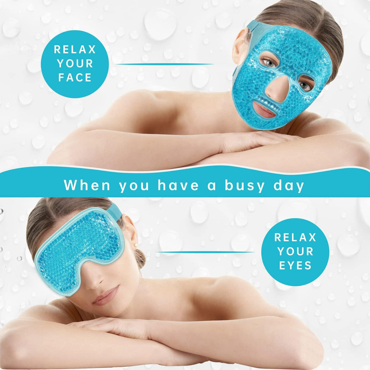 Máscara facial de hielo refrescante  paquete caliente/frío