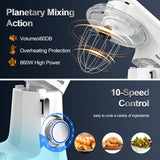 Batidora de Pie, 6.5QT, 10 Velocidades, 660W, Modelo 3 en 1