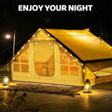 Tienda Inflable para Camping, Tienda Oxford 4-6 Personas, Con Chimenea