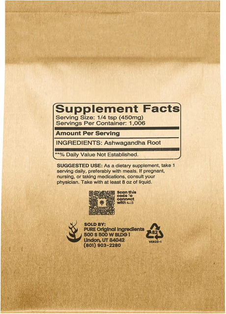 Ashwagandha 1lb INGREDIENTES PUROS ORIGINALES