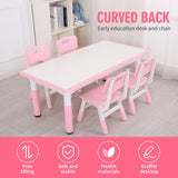 Juego de mesa de plástico ajustable en altura con 4 asientos