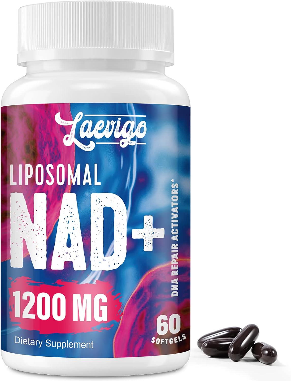 Suplemento liposomal NAD+ de 1200 mg  ultra pureza 60 cáp