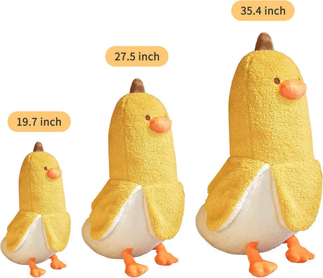 Peluche de pato plátano lindo amarillo de 19.7 pulgadas