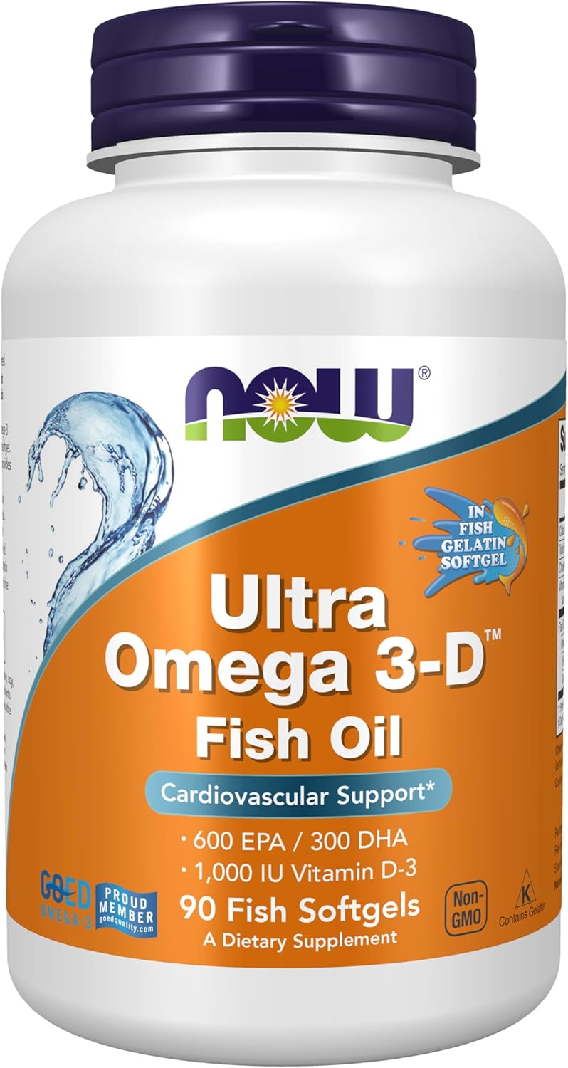 NOW Omega 3-D™ Suplemento de Omega-3 con Vitamina D-3, 90 Softgels