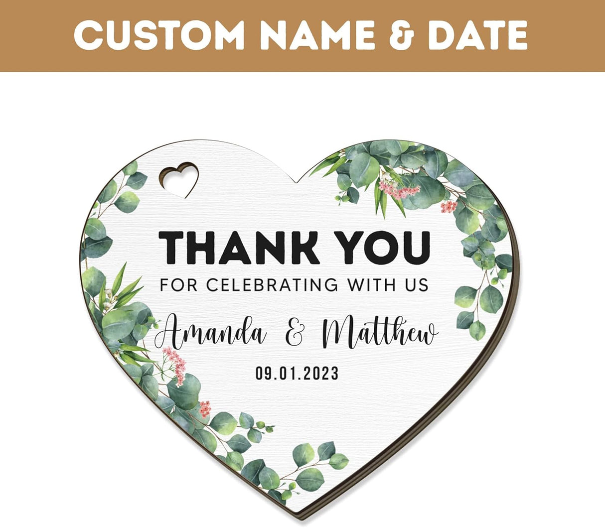 Adornos de Agradecimiento Personalizados para Bodas y Eventos