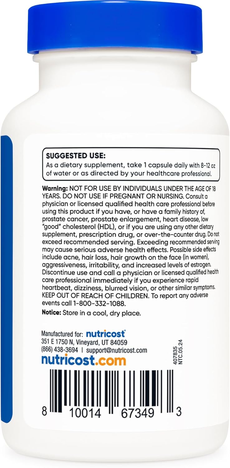 Nutricost Pregnenolona 100mg, 120 Cápsulas Vegetarianas