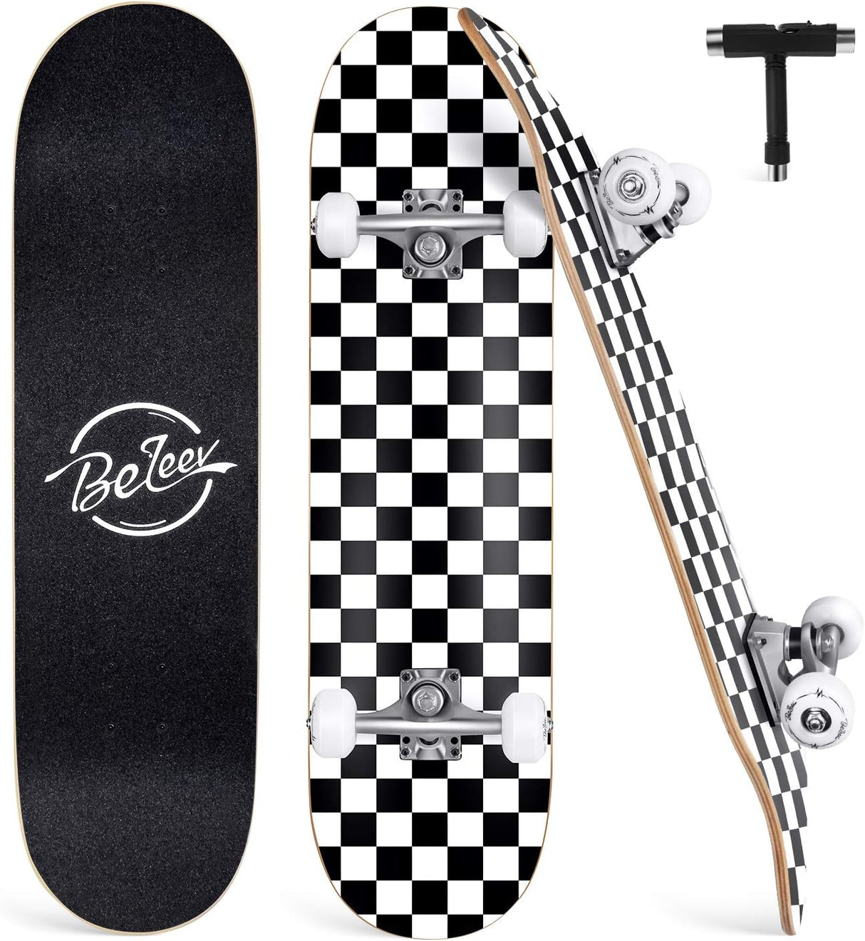 Patineta Completa para Principiantes, 31 x 8 Pulgadas, Deck Doble