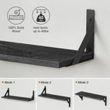 Estantes Flotantes Negros 24x8 Pulgadas, Set de 3, Modelo 24-3