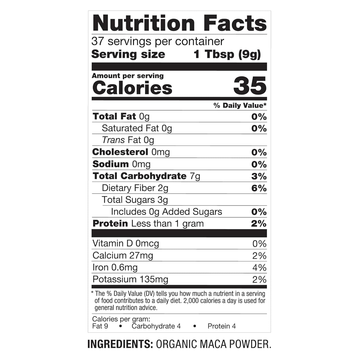 Polvo de Maca Orgánico BetterBody Foods, Sin GMO y Sin Gluten, 12 oz