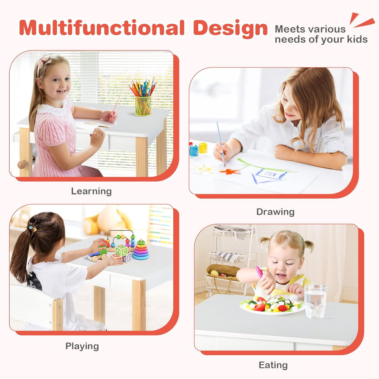 Mesas y Sillas para Niños 2 rotuladores juego de mesa