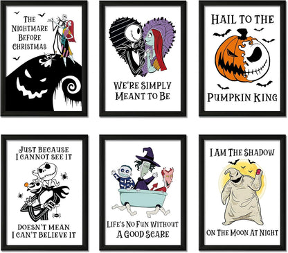 Pósters de Nightmare Before Christmas, set de 6 impresiones 8x10