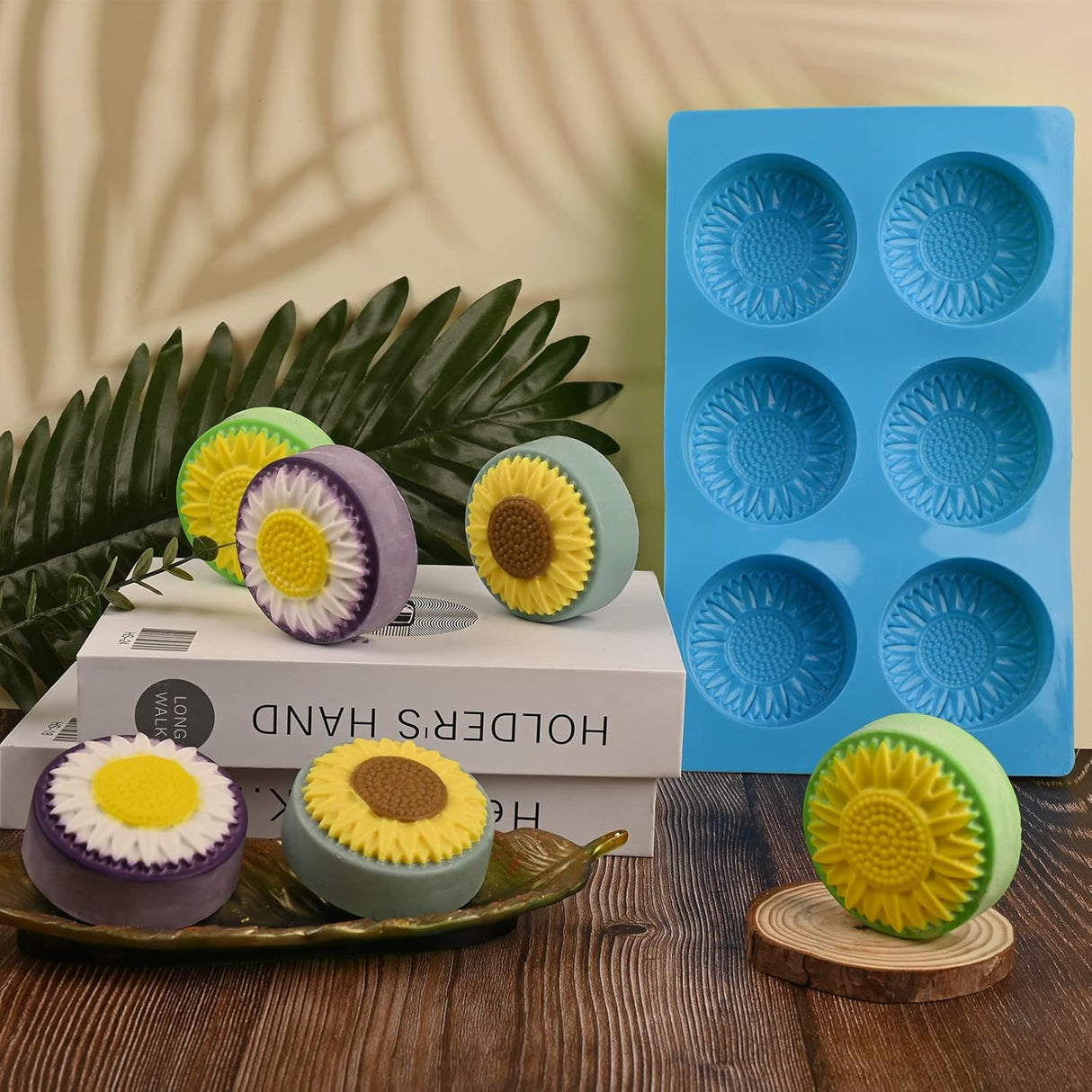 Moldes de silicona redondos para jabón y bombones, 6 cavidades