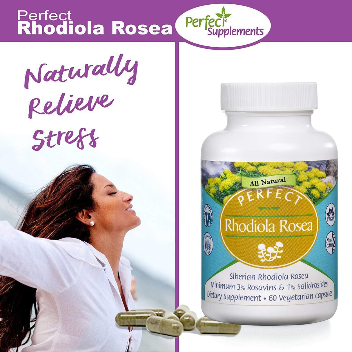 Suplemento Siberiano Rhodiola Rosea Root  60 cap Vegetable