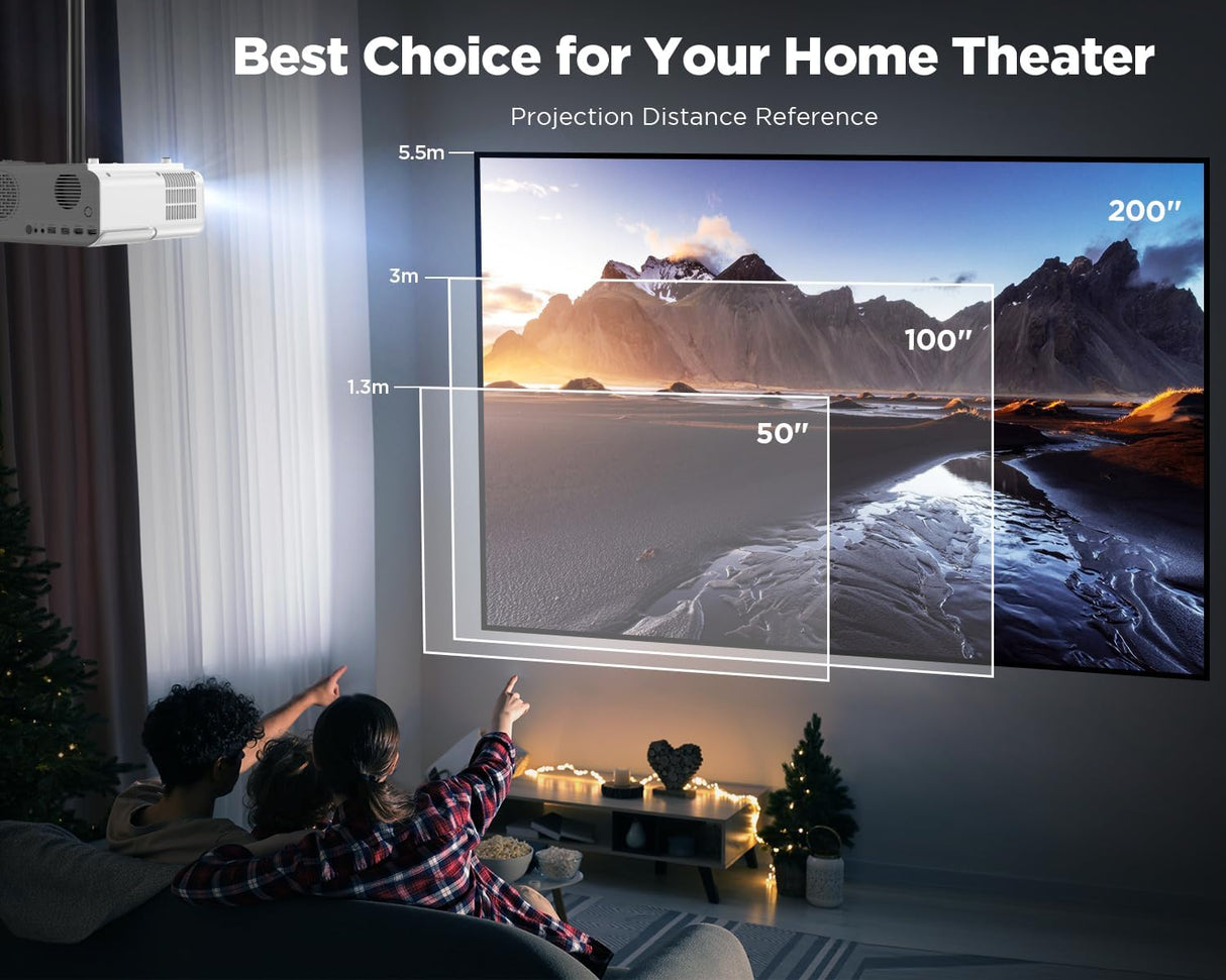 Proyector DBPOWER 4K, 5G WiFi, Bluetooth, 600ANSI, 1080P
