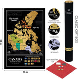 Póster Rascable de Canadá 24x16 con Parques Nacionales