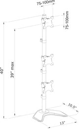 Soporte de Monitor Triple VIVO Ajustable para 3 Pantallas STAND-V003D