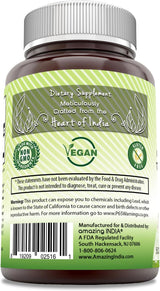Suplemento de Ashwagandha 500 mg Amazing India, 120 Cápsulas