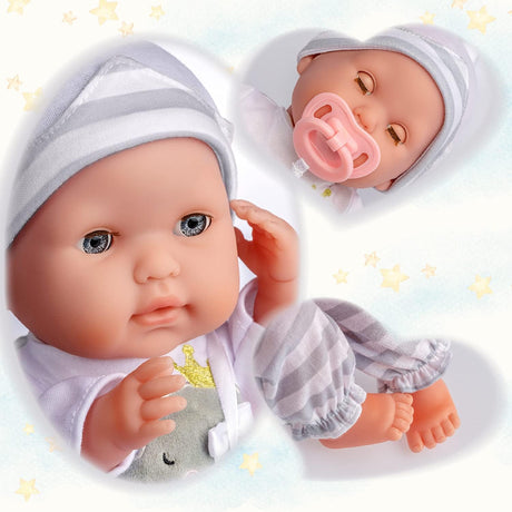 Muñeca suave de 15 JC Toys con ojos abiertos/cerrados, 30036