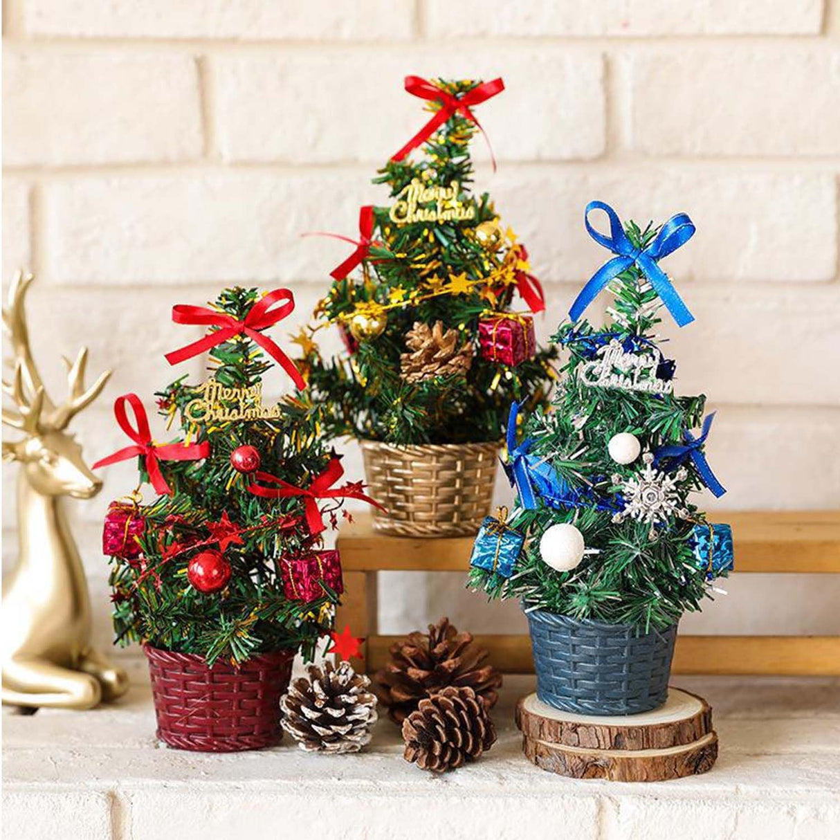 Árbol de Navidad Mini 8 Pulgadas Artificial con Nieve C00157