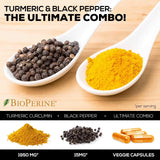 Suplementos Alimenticios de cúrcuma con biopérina