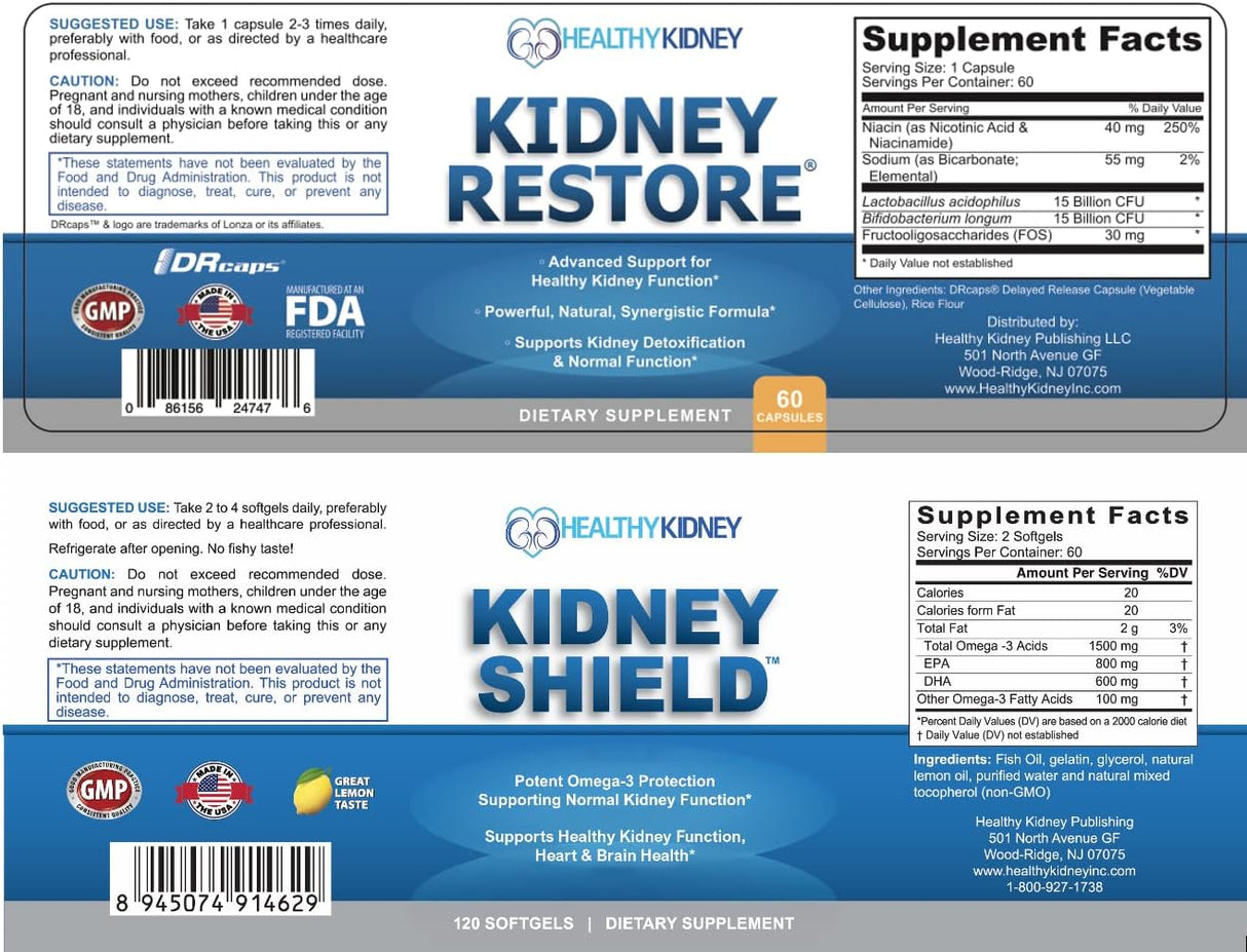 Suplementos Paquete de 2 unidades para limpieza renal