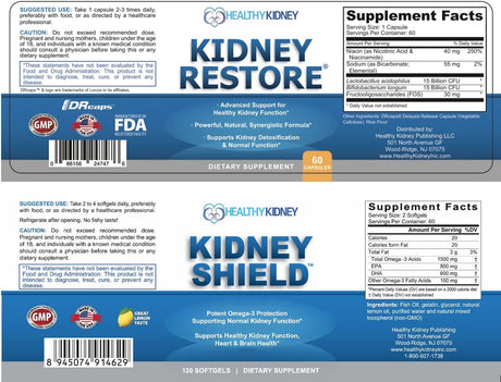 Suplementos Paquete de 2 unidades para limpieza renal