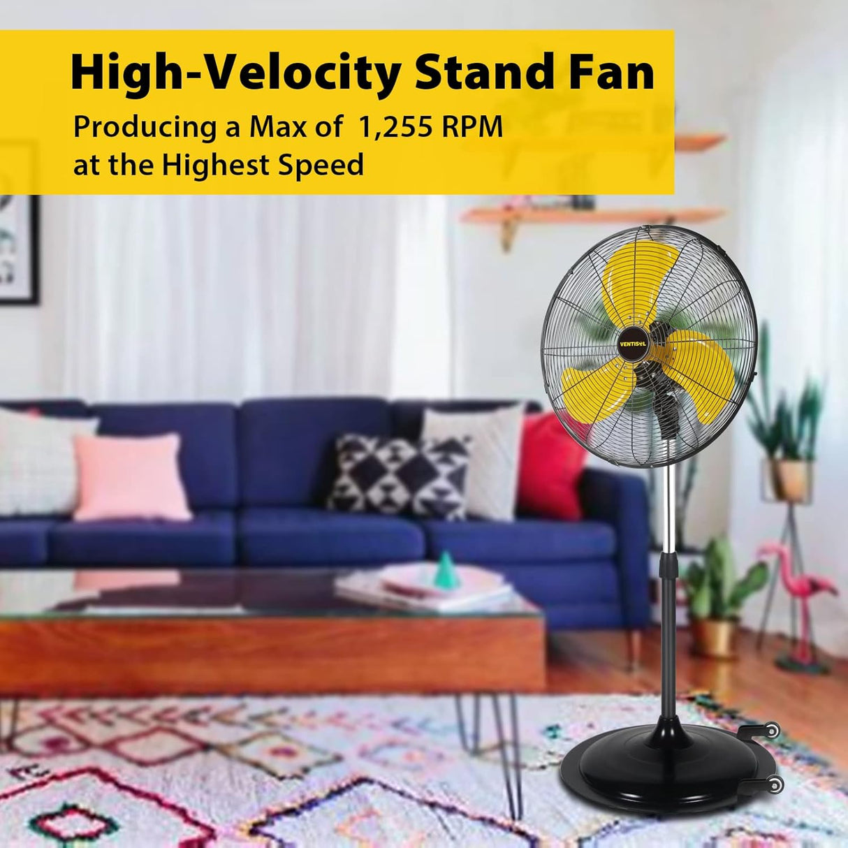 Ventilador de Pedestal VENTISOL 20 4,850CFM Oscilante 3 Velocidades