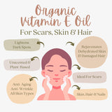 Aceite de Vitamina E Orgánica USDA Cert. Para Cicatrices y Piel