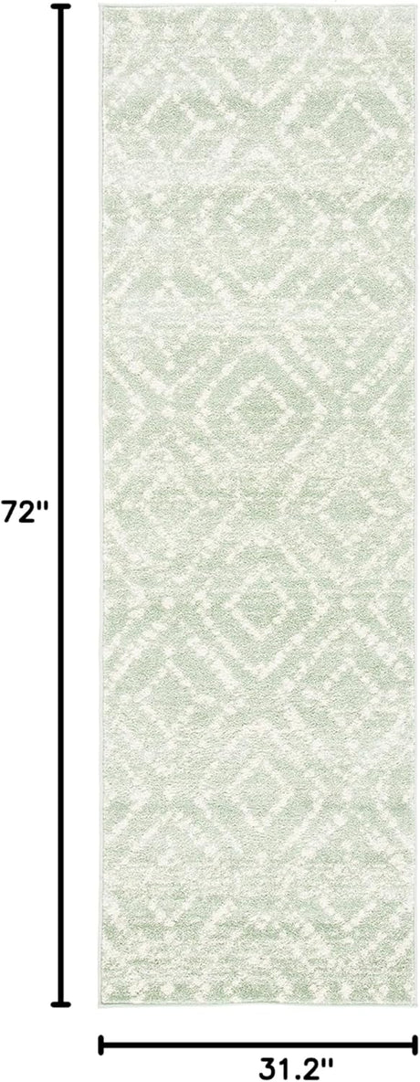 Alfombra Runner Moderna Diseño Diamante Distressed, ADR131Y
